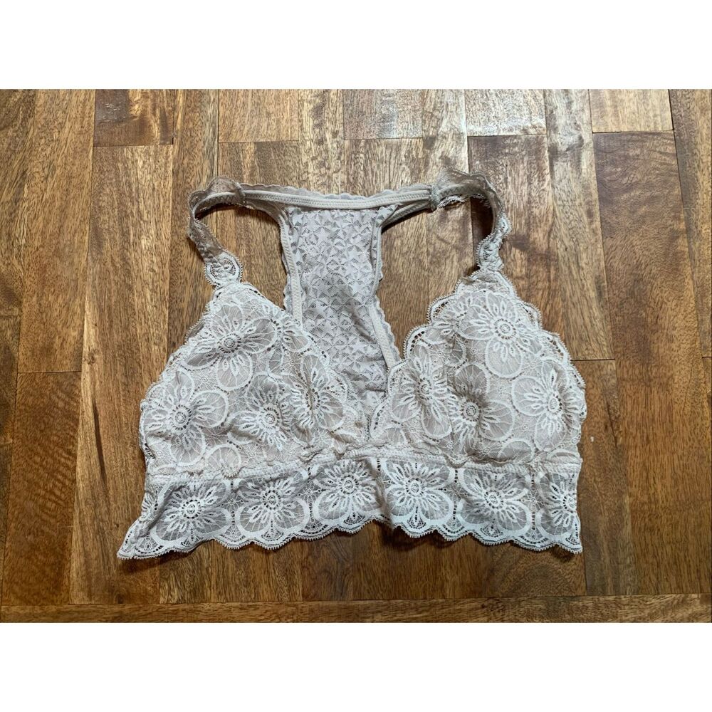 Aerie Floral Print Lace Racerback Bralette Large